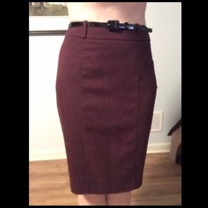 Rich red pencil skirt, perfect for the office